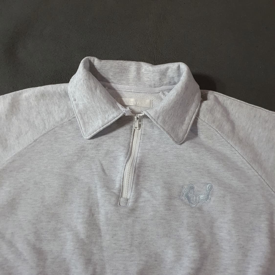 마조네 반집업 카라 맨투맨 티셔츠 S(1) 멜란지그레이 상품이미지1