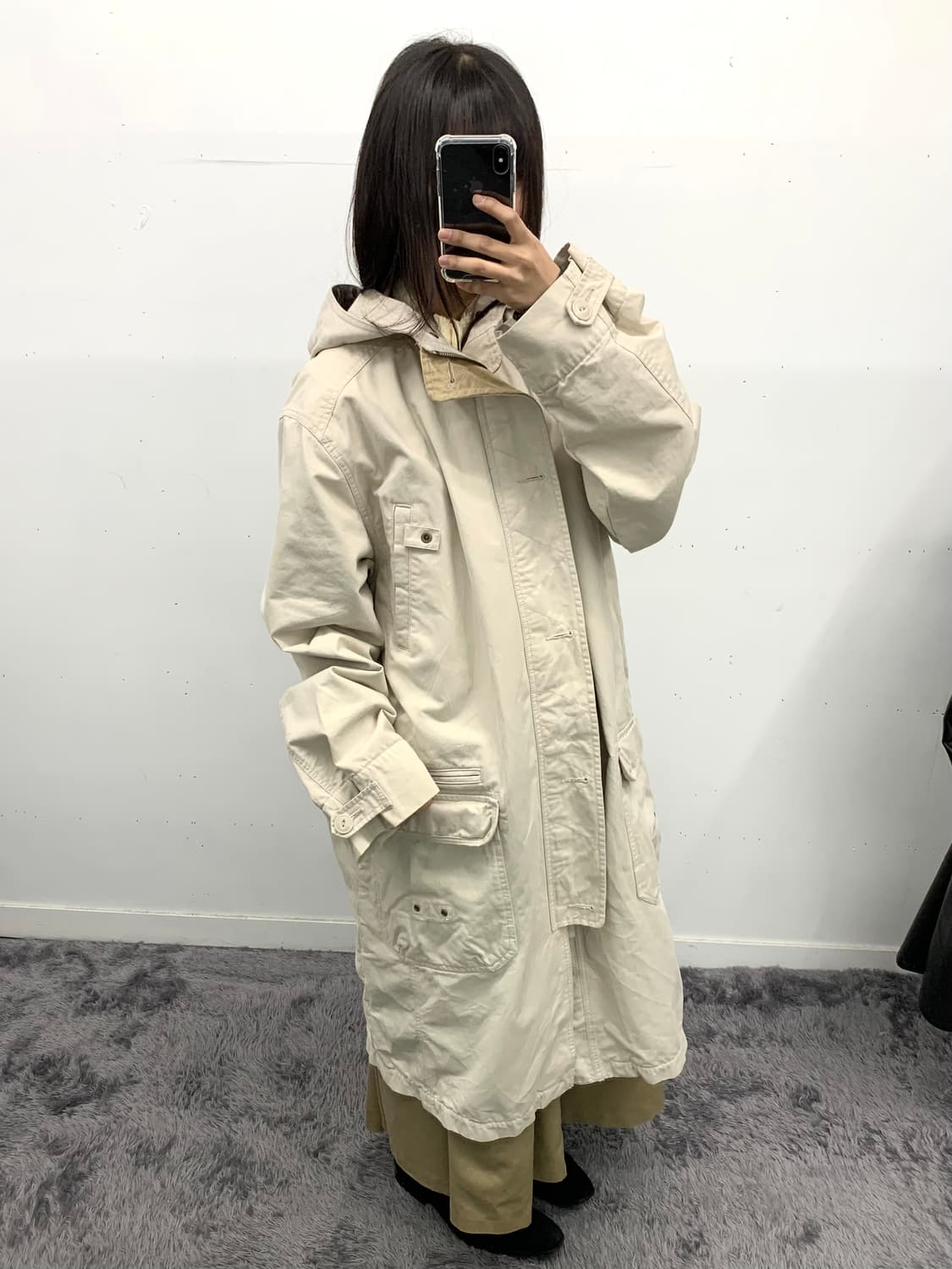 Relaxing wear 밀리터리 포켓 후드 코트 상품이미지3