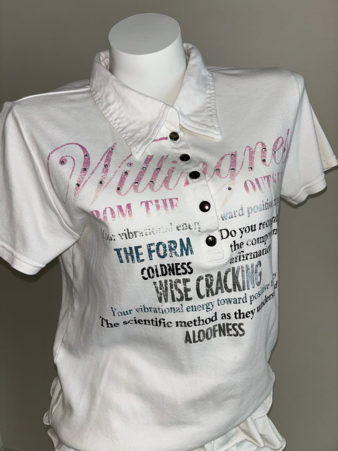 Cornflake 코튼 레터링 카라 반팔티셔츠 y2k 펑크 00s 갸루 상품이미지5