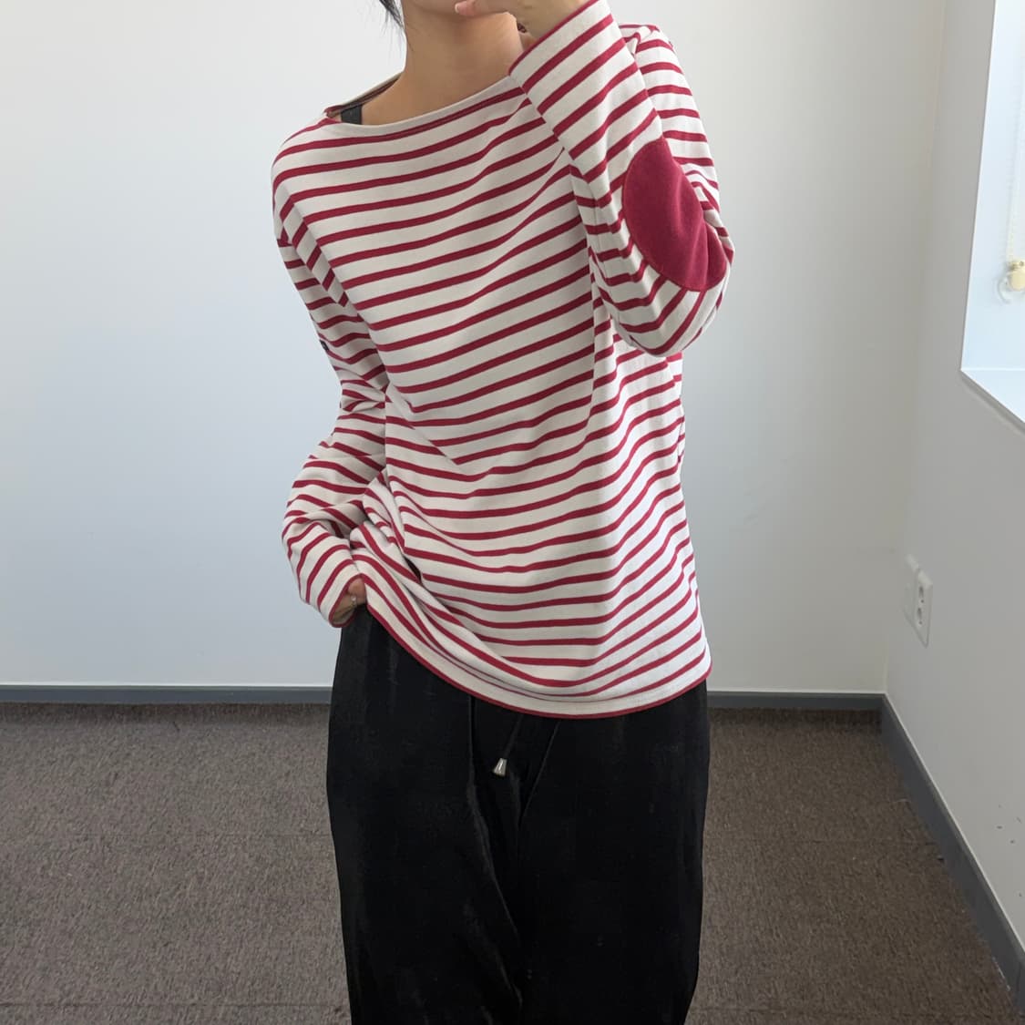 Saint james 레드 스트라이프 롱 슬리브 상품이미지2