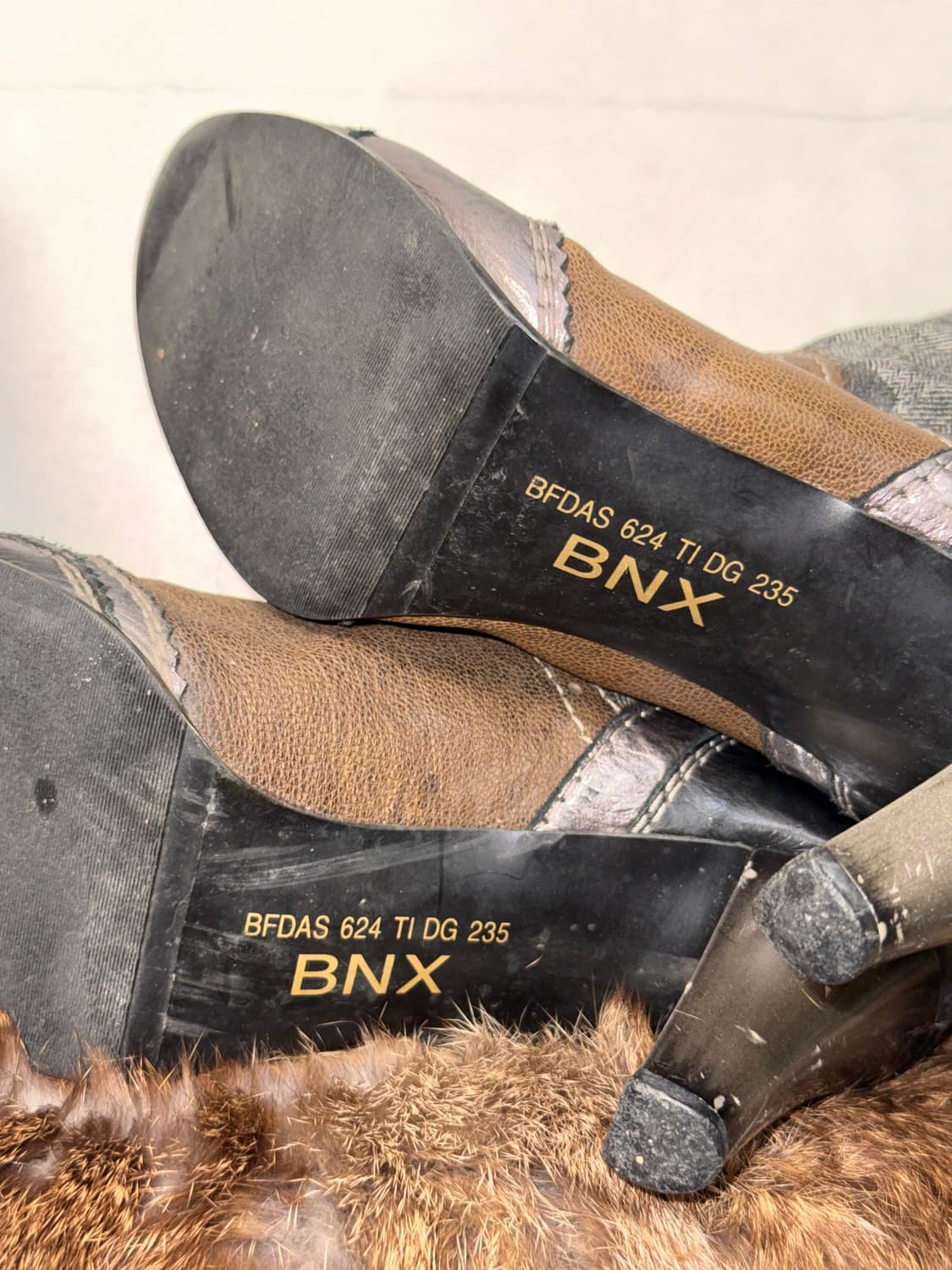 BNX oriental y2k patch design knit boots 상품이미지5