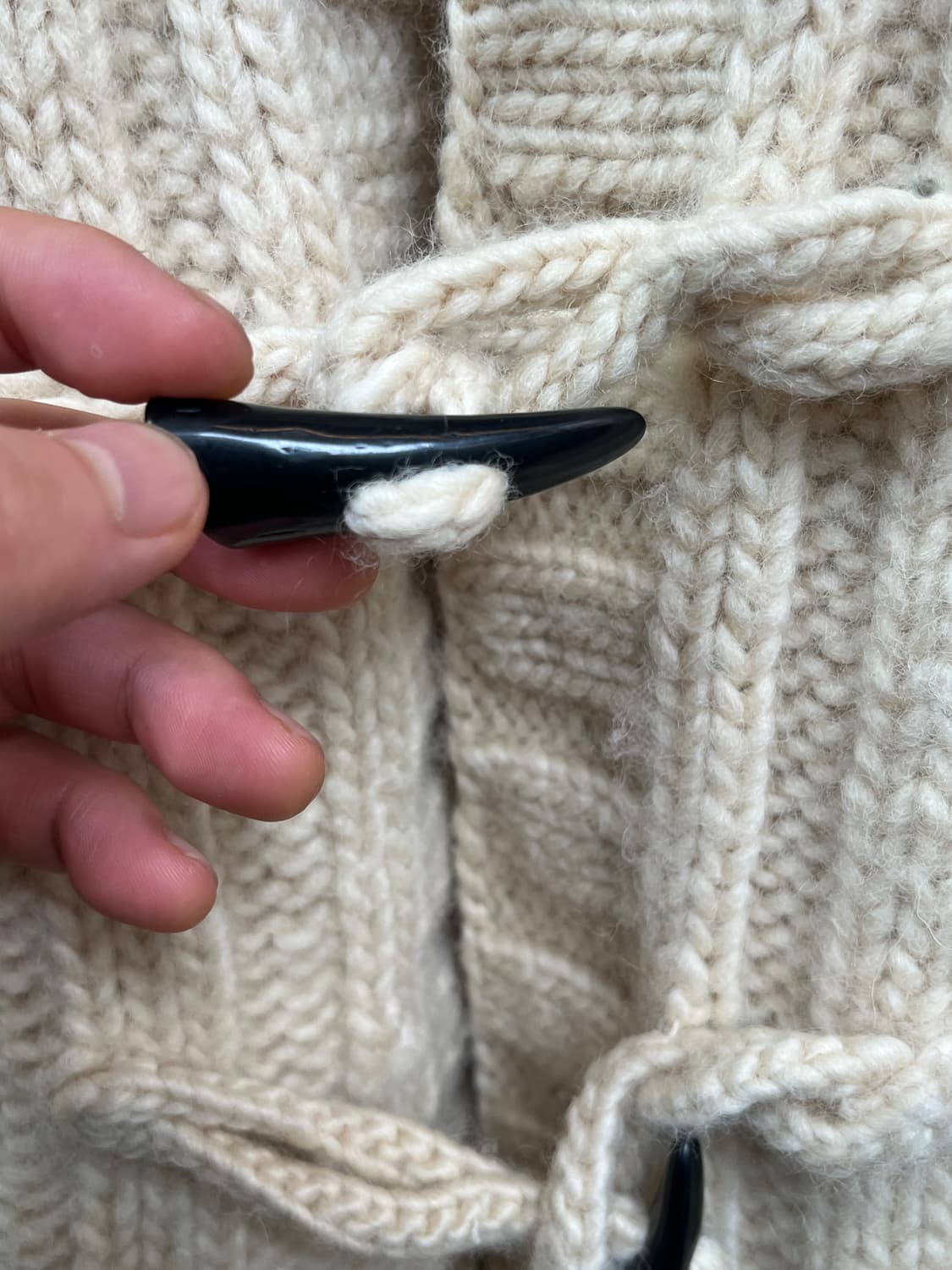 Husky 케이블 니트 후드 더플 가디건 M~L 상품이미지5