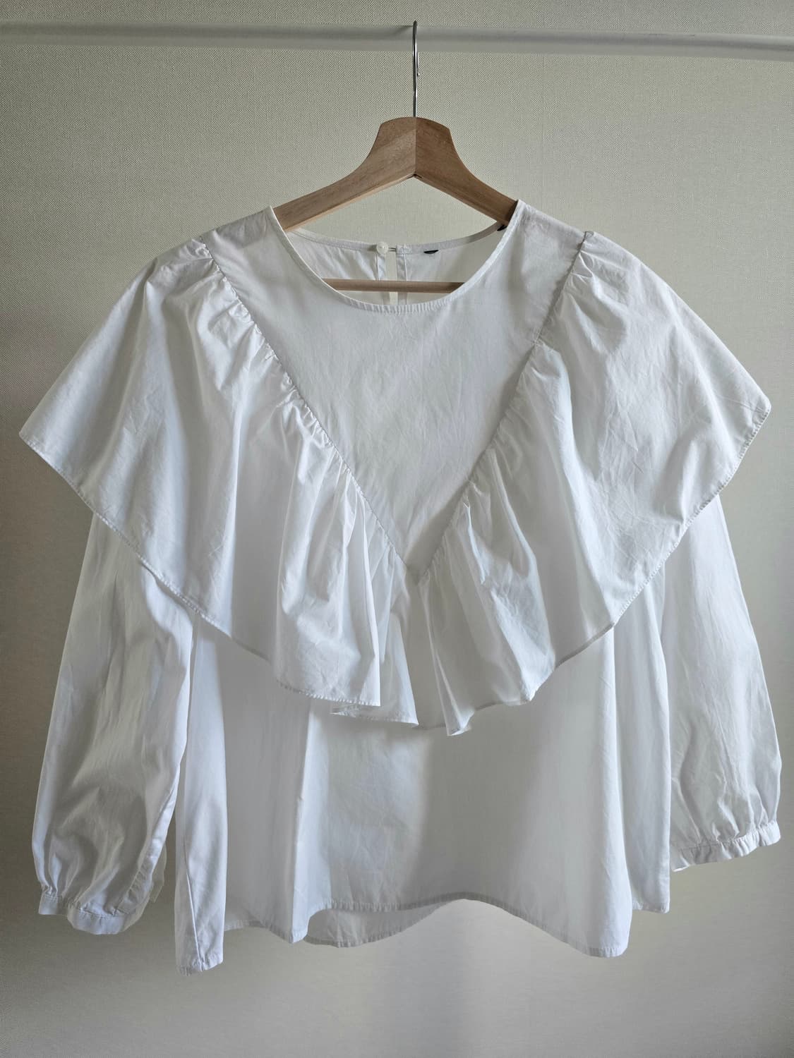 ZARA 러플 화이트 블라우스 (L) 상품이미지6