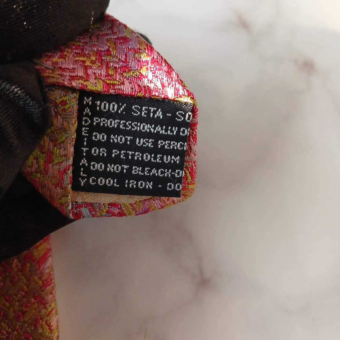 미쏘니 실크 핑크 멀티 직조 패턴 넥타이 9.6cm A등급 A19088
 상품이미지9