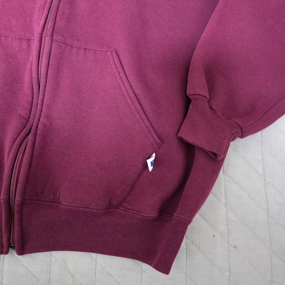 [XL] 90s 빈티지 러셀 애슬레틱 후드집업 퍼플/버건디 ver.홀 상품이미지2