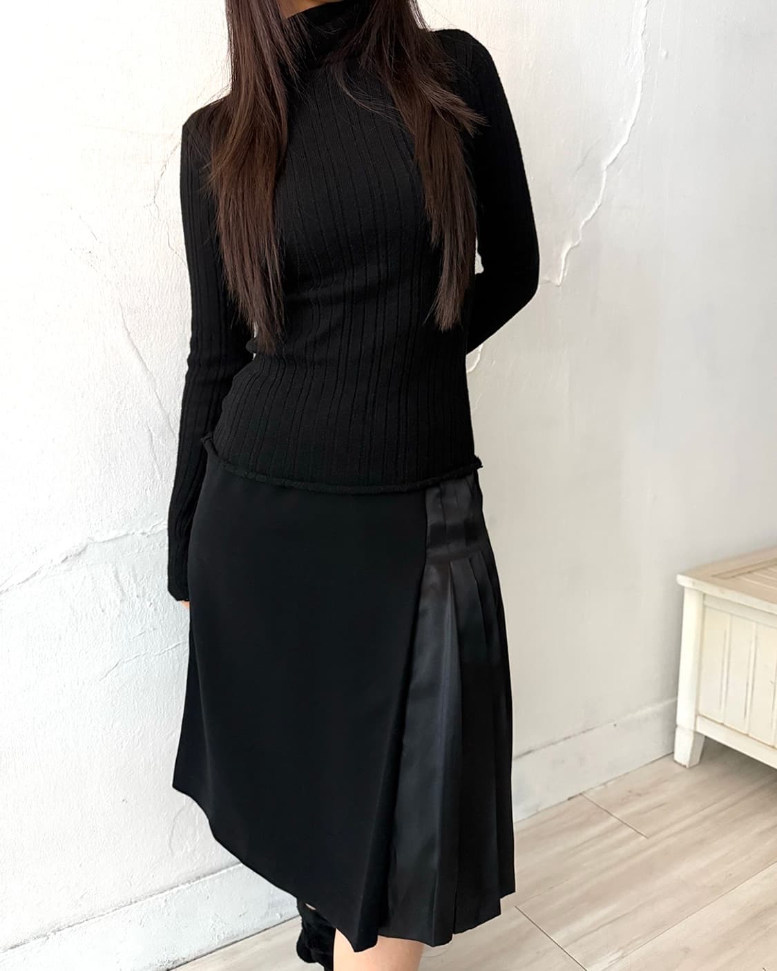 EGOIST Black knit top 상품이미지3