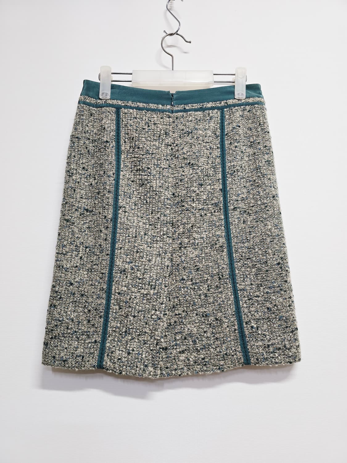 마인 트위드스커트 청록색 포인트 상품이미지4