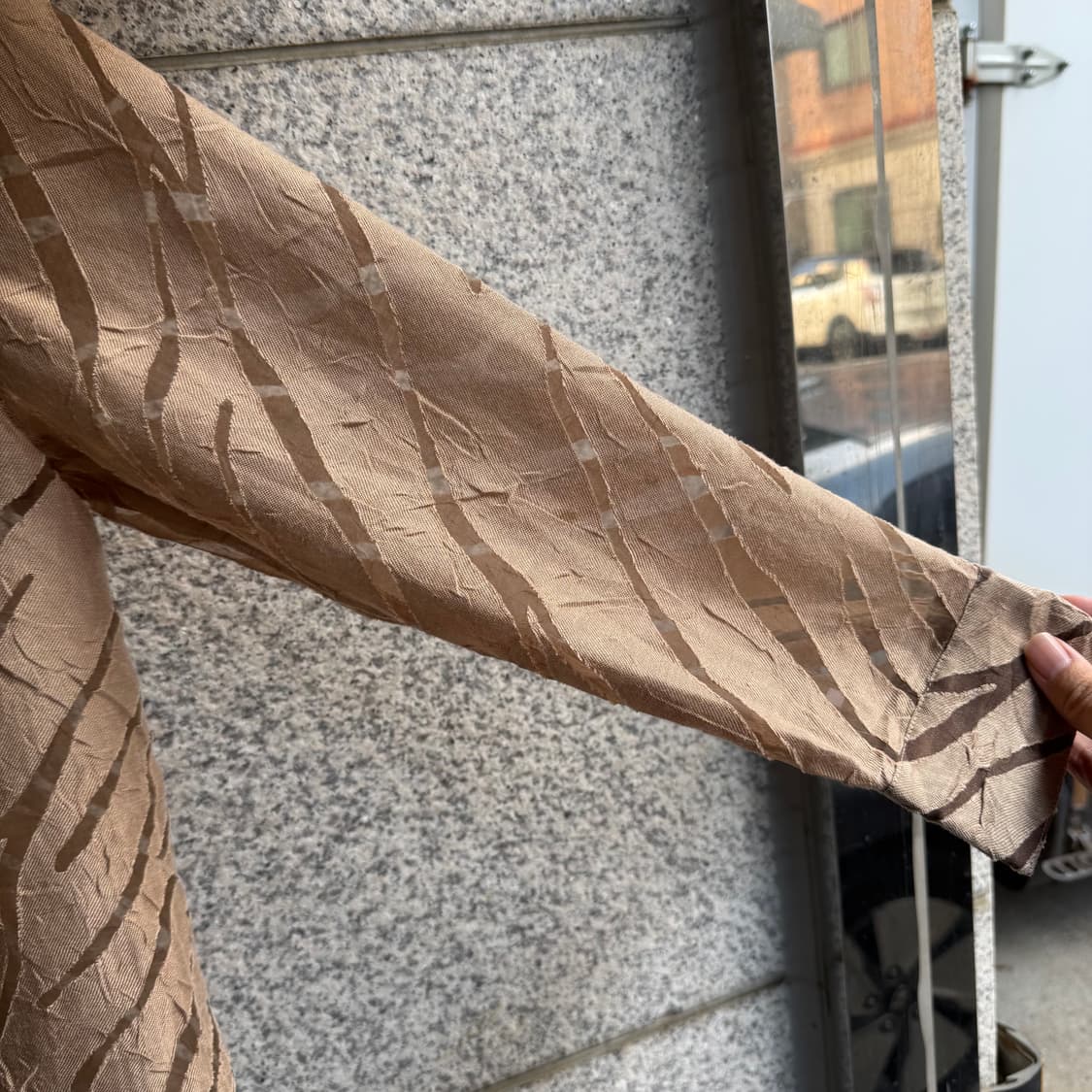 VTG JPN 우드 망사 패턴 셔츠 상품이미지6