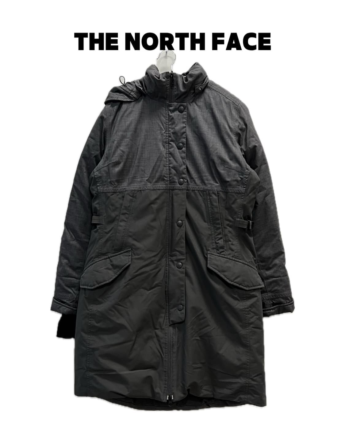 (M) 노스페이스 우먼스 구스다운 롱 자켓 차콜 상품이미지1