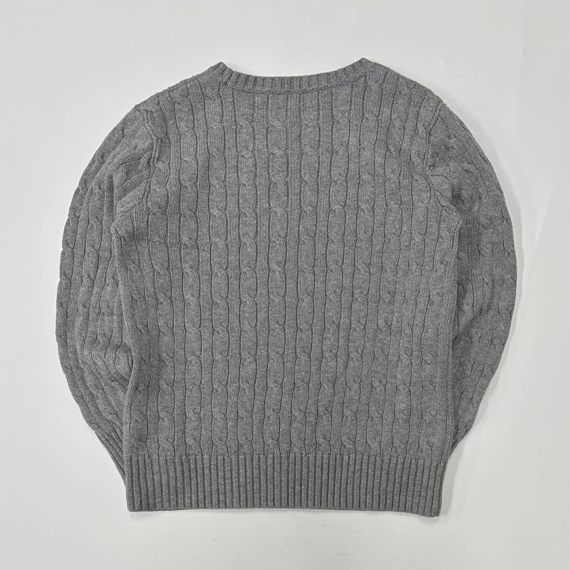 폴로 랄프로렌 그레이 케이블 크루넥 니트(M) 상품이미지3