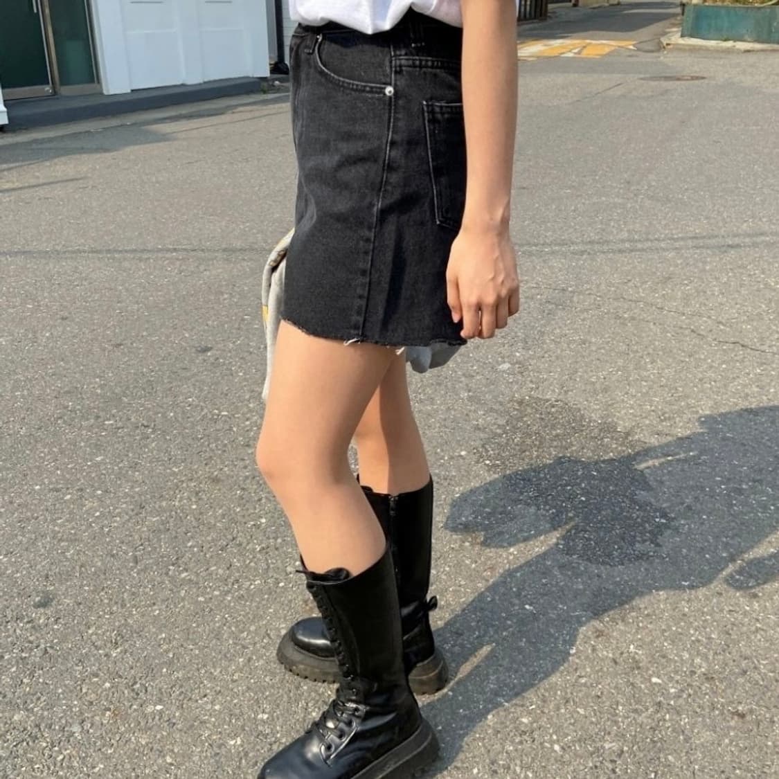 만다린트리 포쉬 데일리 4부 데님 흑청 상품이미지3