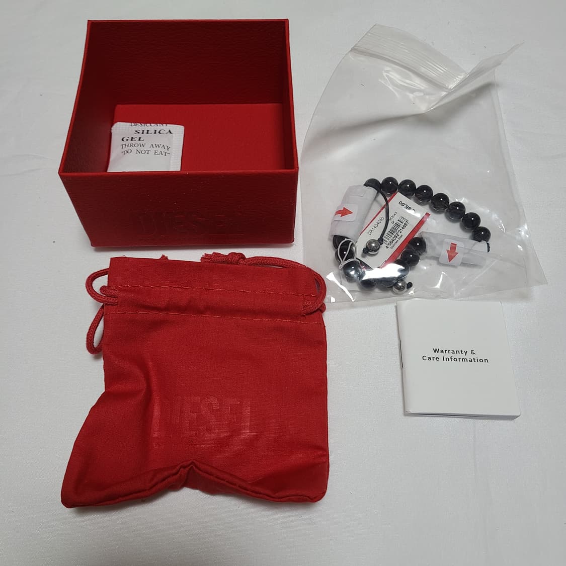 디젤 마노 비즈 팔찌 오벌 디 로고 브레이슬릿 블랙 상품이미지6