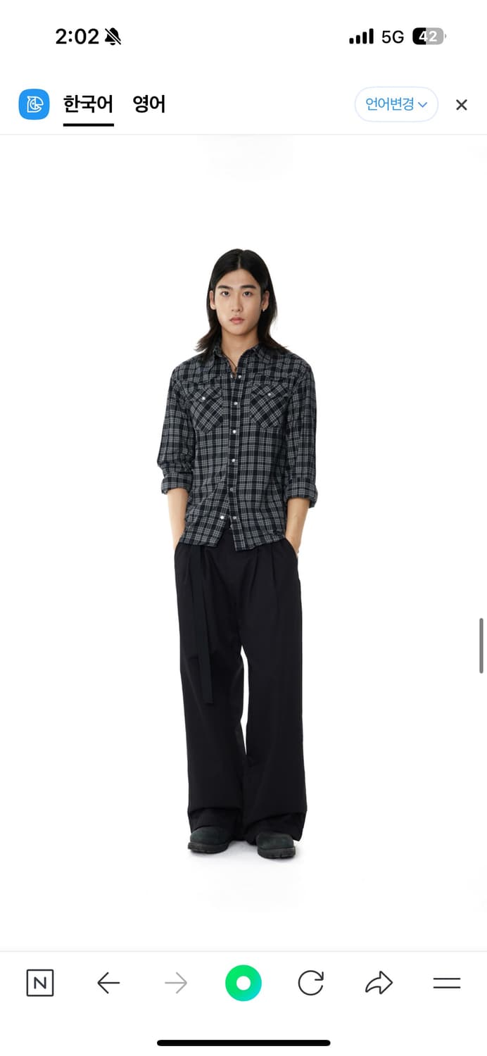 아캄 웨스턴 체크 셔츠 블랙 상품이미지4