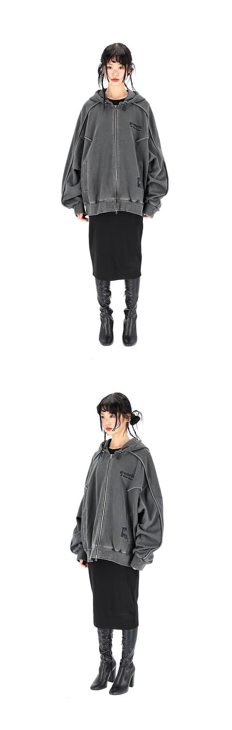 아워포켓츠 NONE GRAPHIC 그리드 가먼트 다잉 상품이미지5