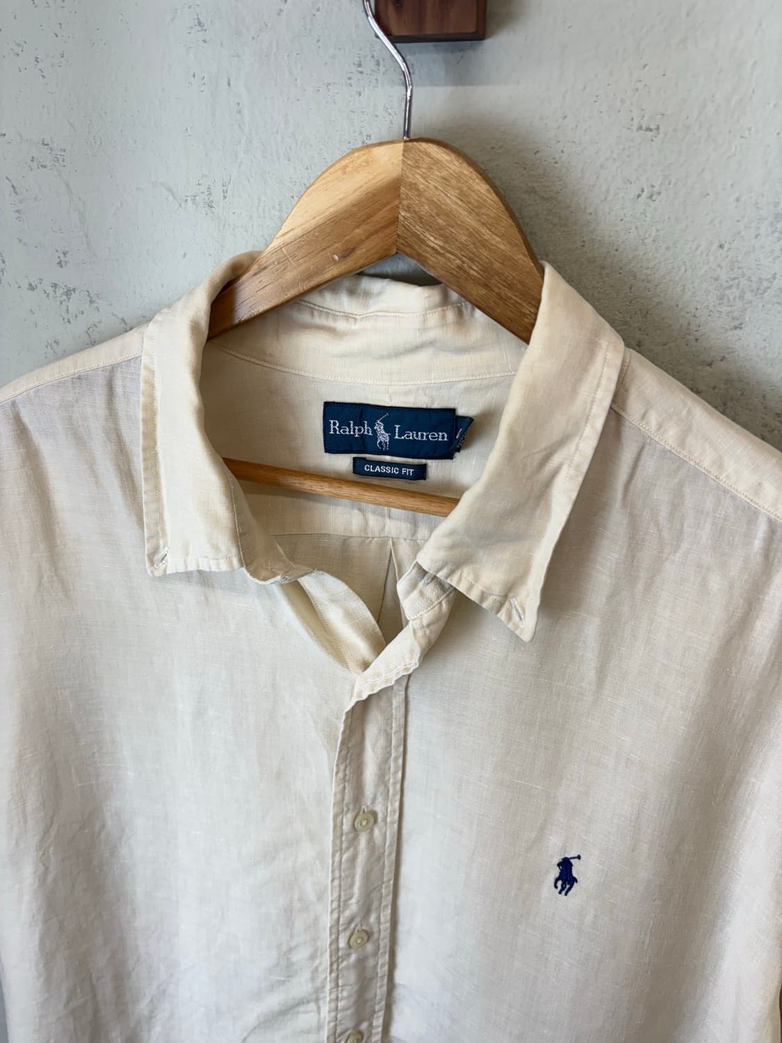 폴로랄프로렌 빈티지 베이지 린넨 반팔 셔츠 상품이미지6