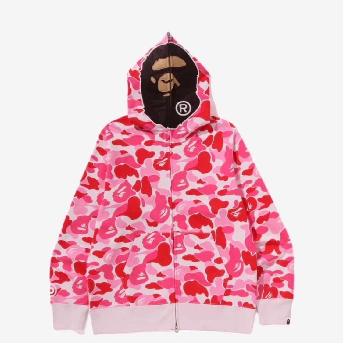 베이프 ABC 카모 세컨드 풀 집 후드집업 핑크 XL 상품이미지2