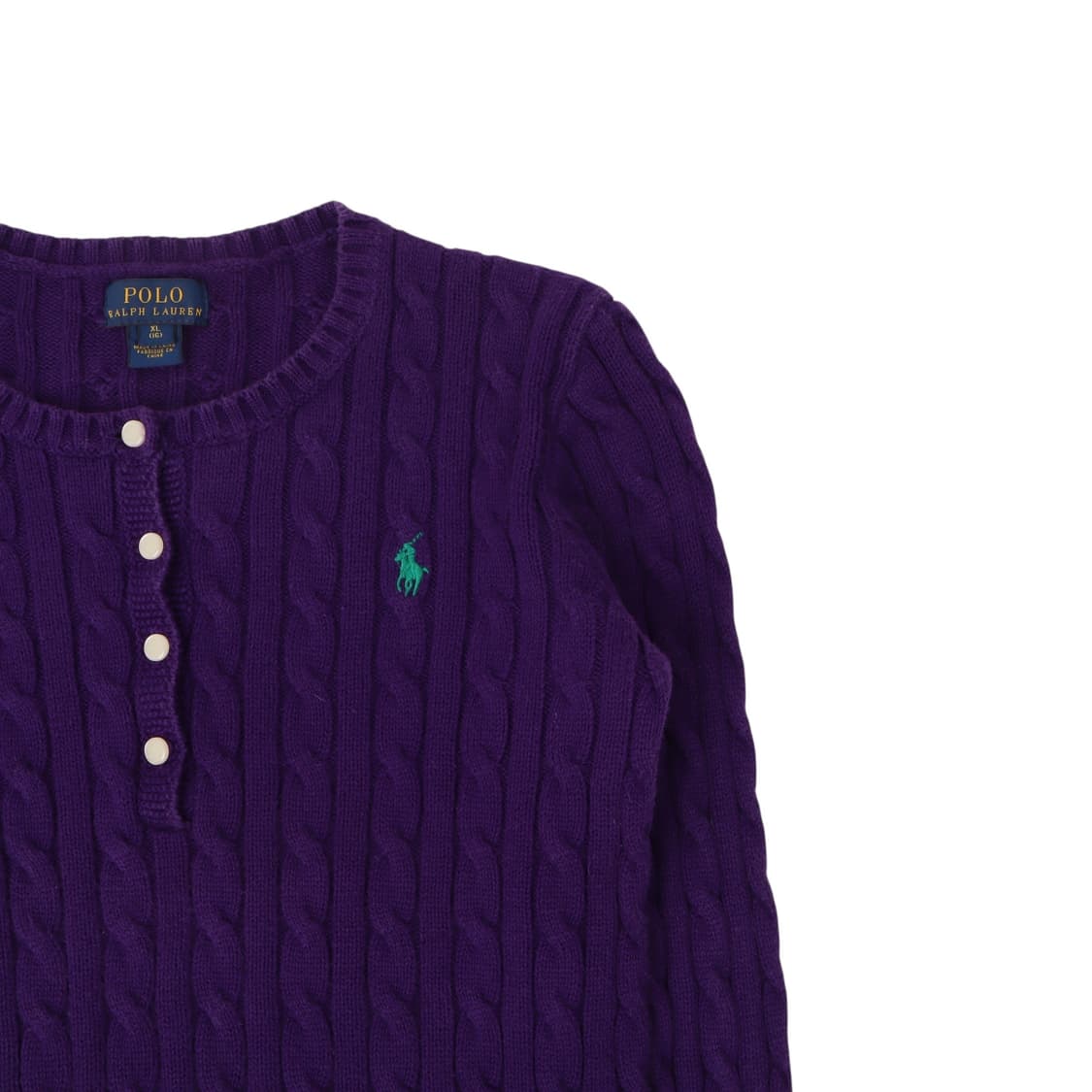 폴로 랄프로렌 퍼플 버튼업 케이블 니트 상품이미지3