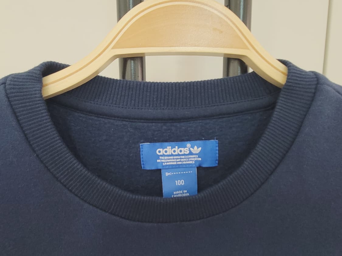 아디다스 네이비 기모 맨투맨 티셔츠 100사이즈 상품이미지2
