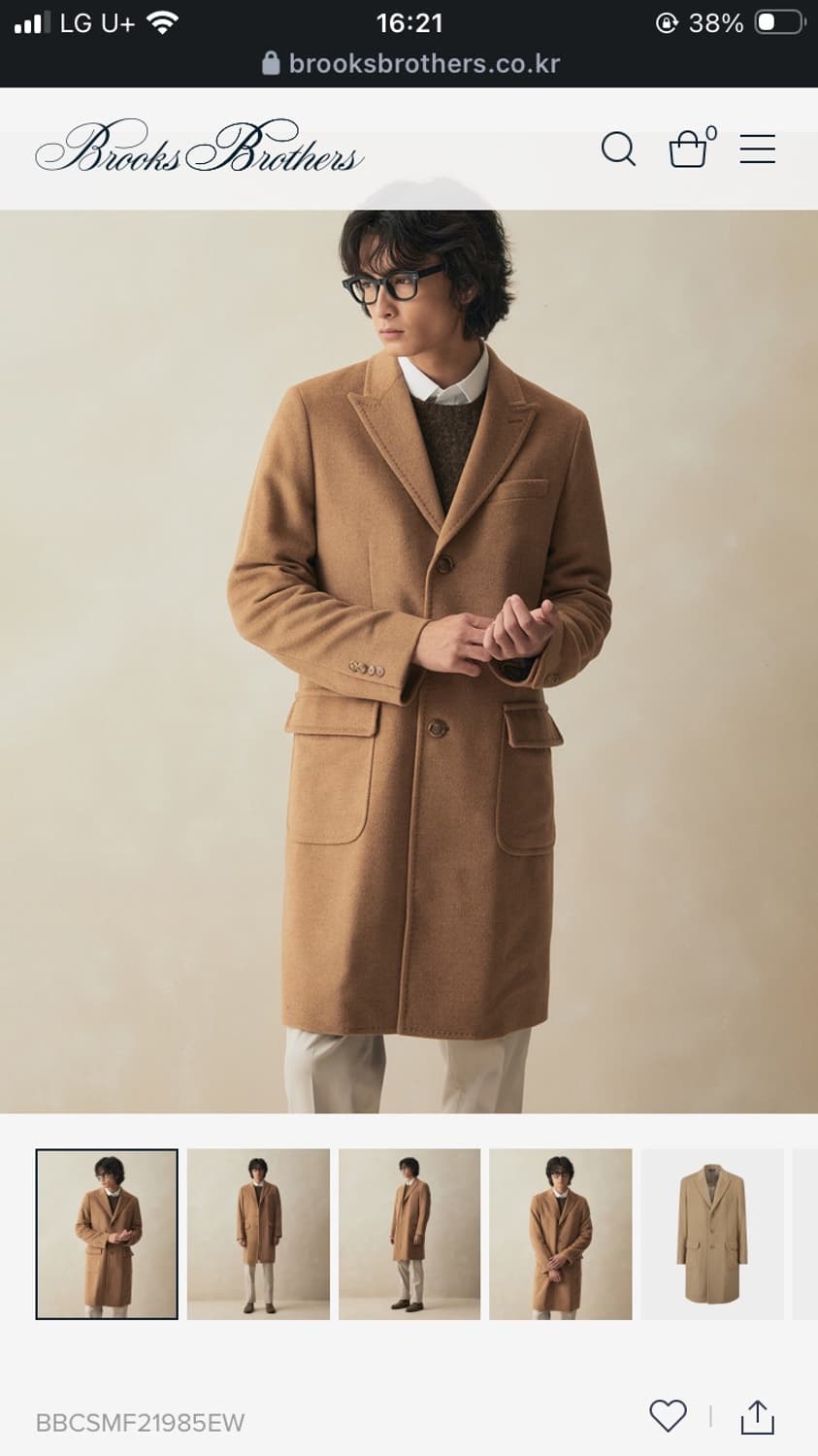 [급매] 브룩스브라더스 카멜헤어 싱글코트 40r 상품이미지2