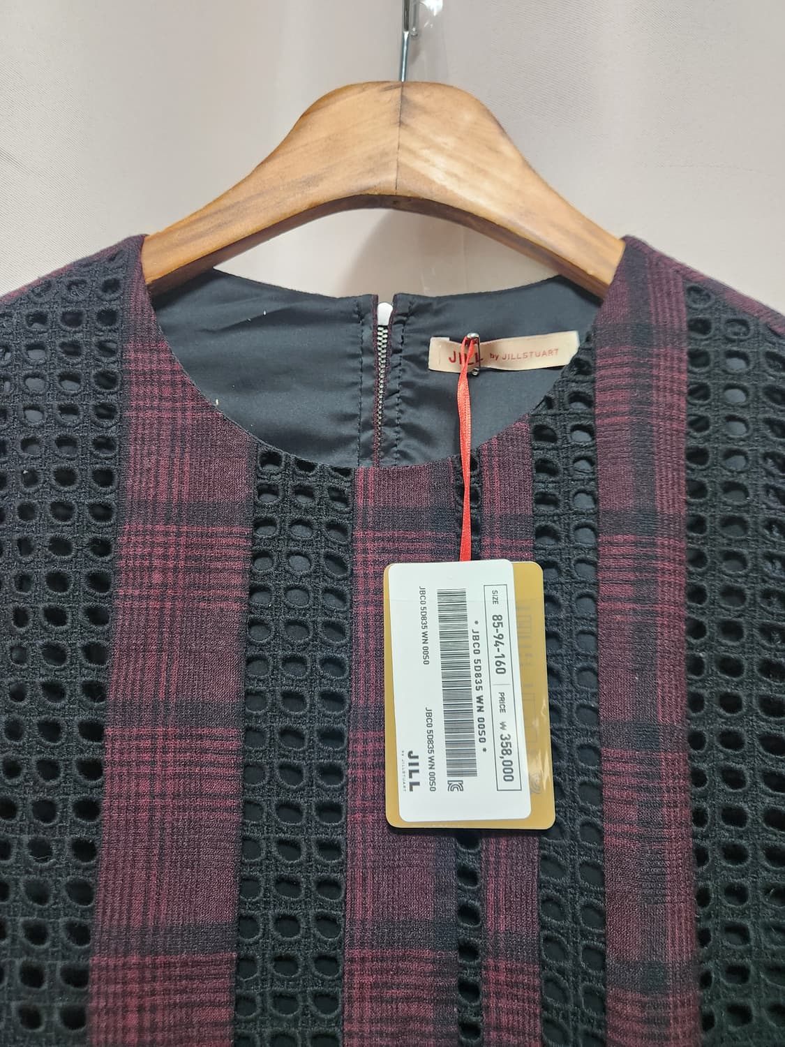 새상품 질바이질스튜어트 체크 펀칭 원피스택가358000 상품이미지4