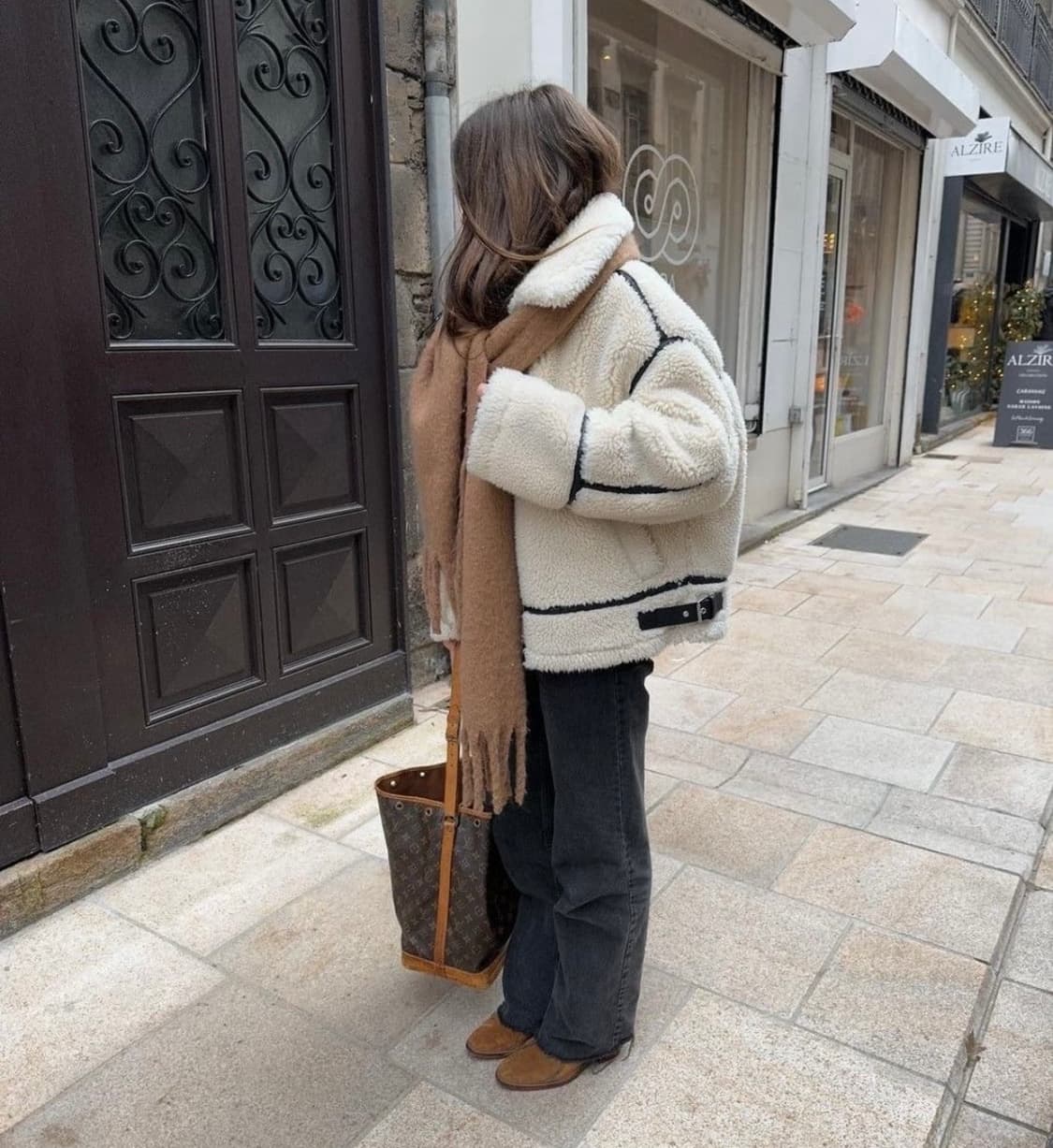 자라 여성 에코퍼 시어링 바이커 무스탕 상품이미지6