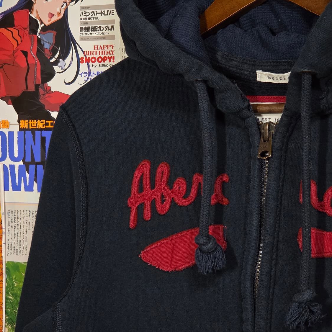 아베크롬비 다크 네이비 기모 후드집업 상품이미지3