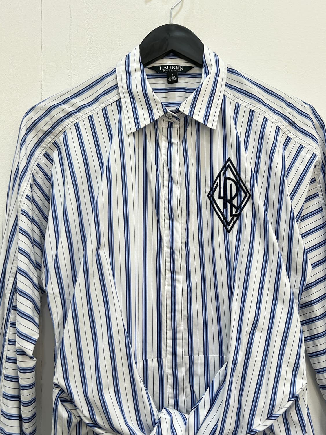 로렌랄프로렌 스트라이프 러플 셔츠 롱 원피스 S 상품이미지3