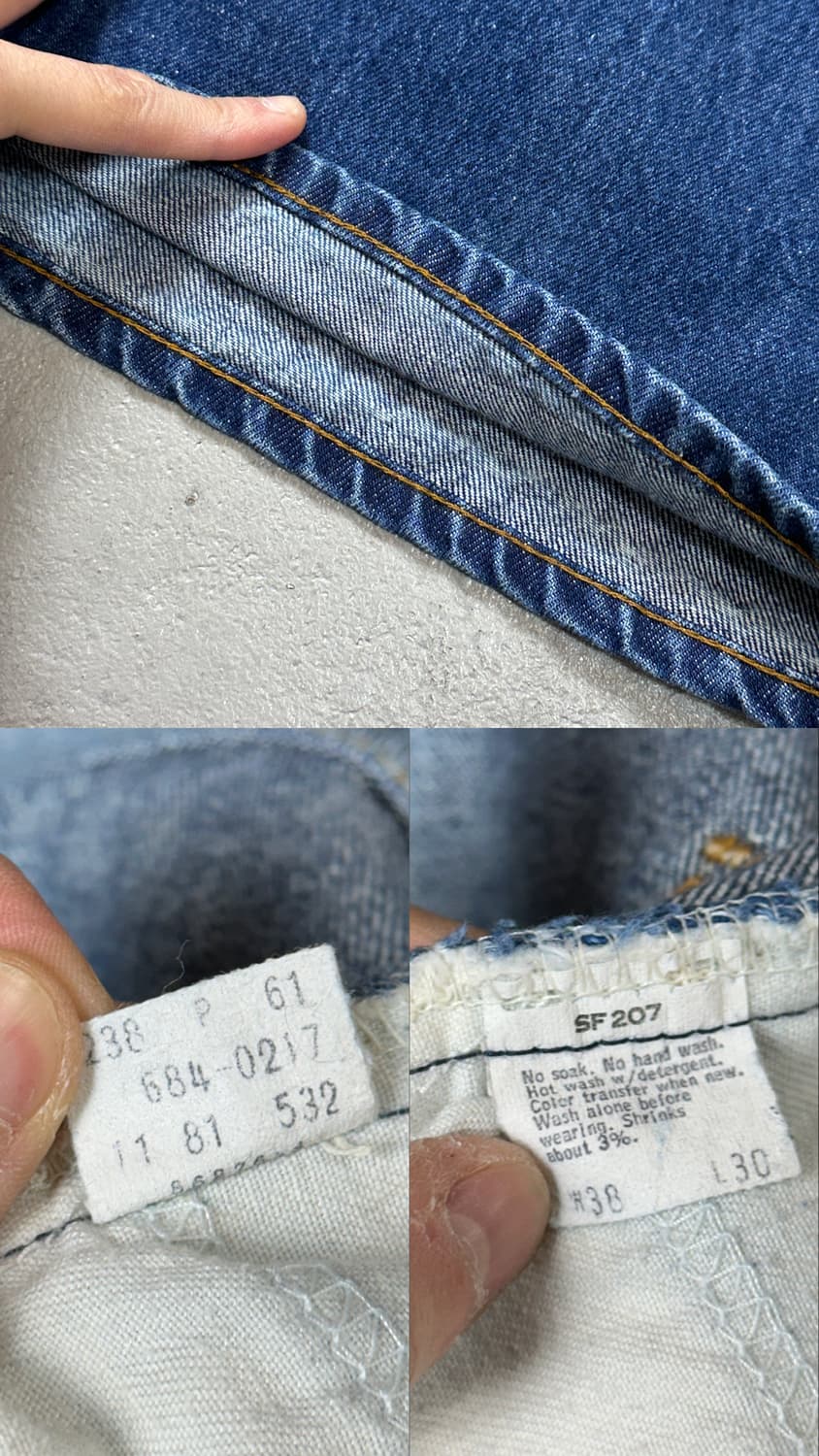 80's USA Made 빈티지 리바이스 684 벨바텀 부츠컷 체인스티치 상품이미지10