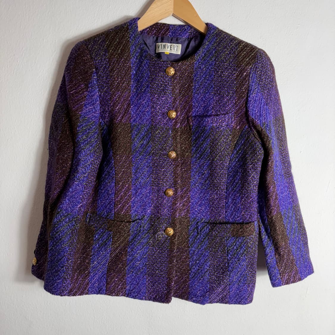 VINVERT 빈티지 보라 트위드 자켓(Free) 상품이미지1