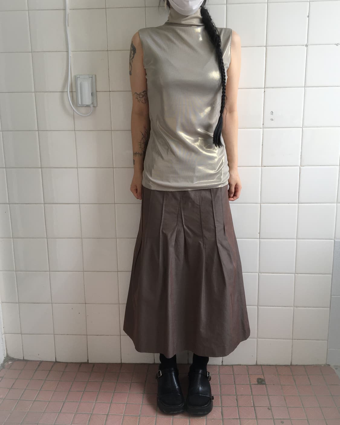 Glossy long skirt 상품이미지7