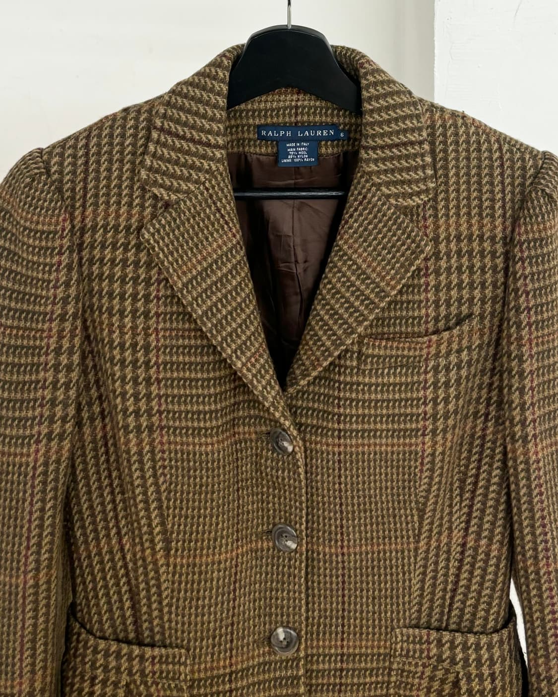 랄프 로렌 카키 브라운 트위드 블레이저 상품이미지2