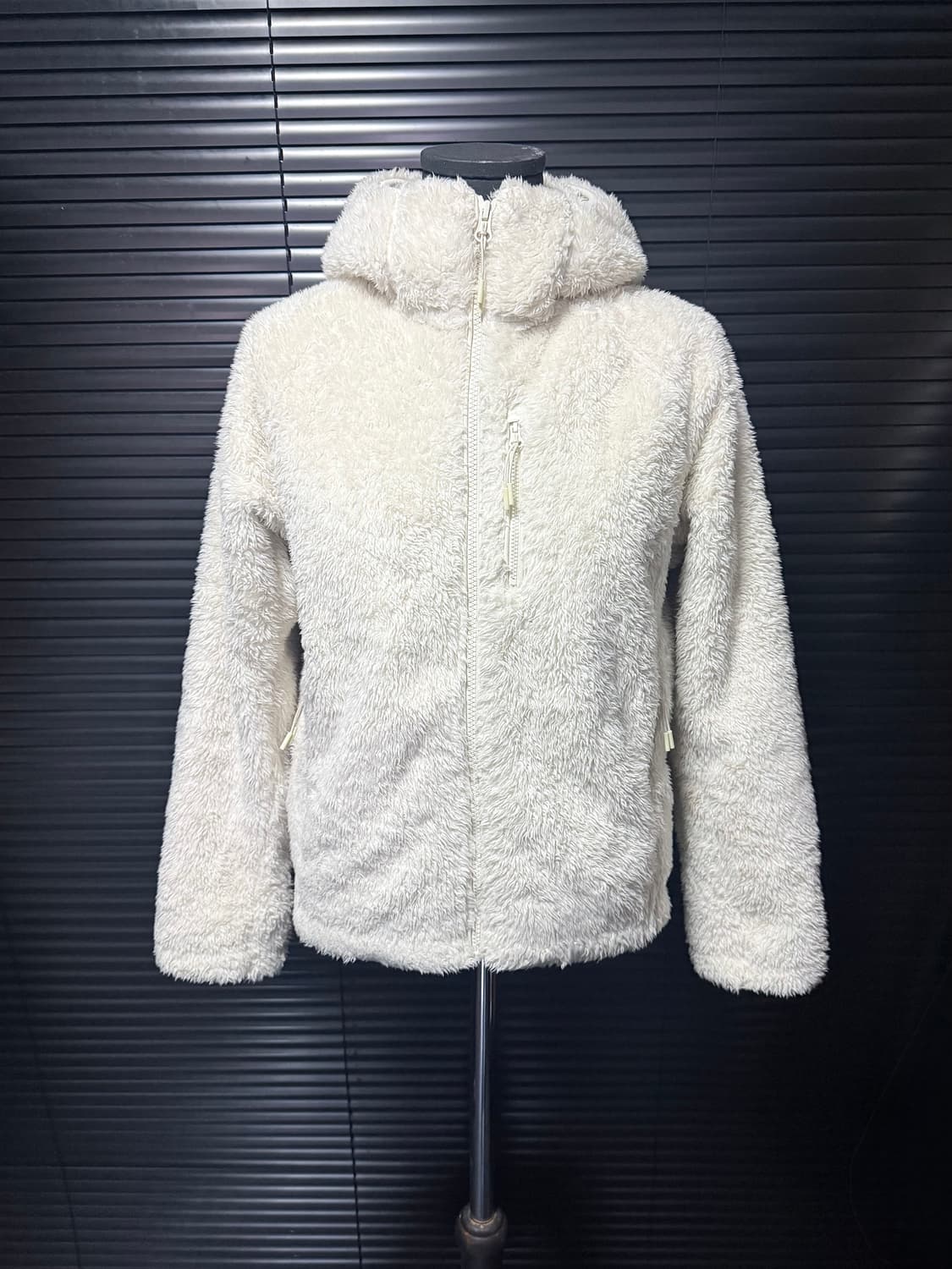 유니클로 털 후리스 플리스 후드 집업 자켓 S 아이보리 보온 후디 90  상품이미지1