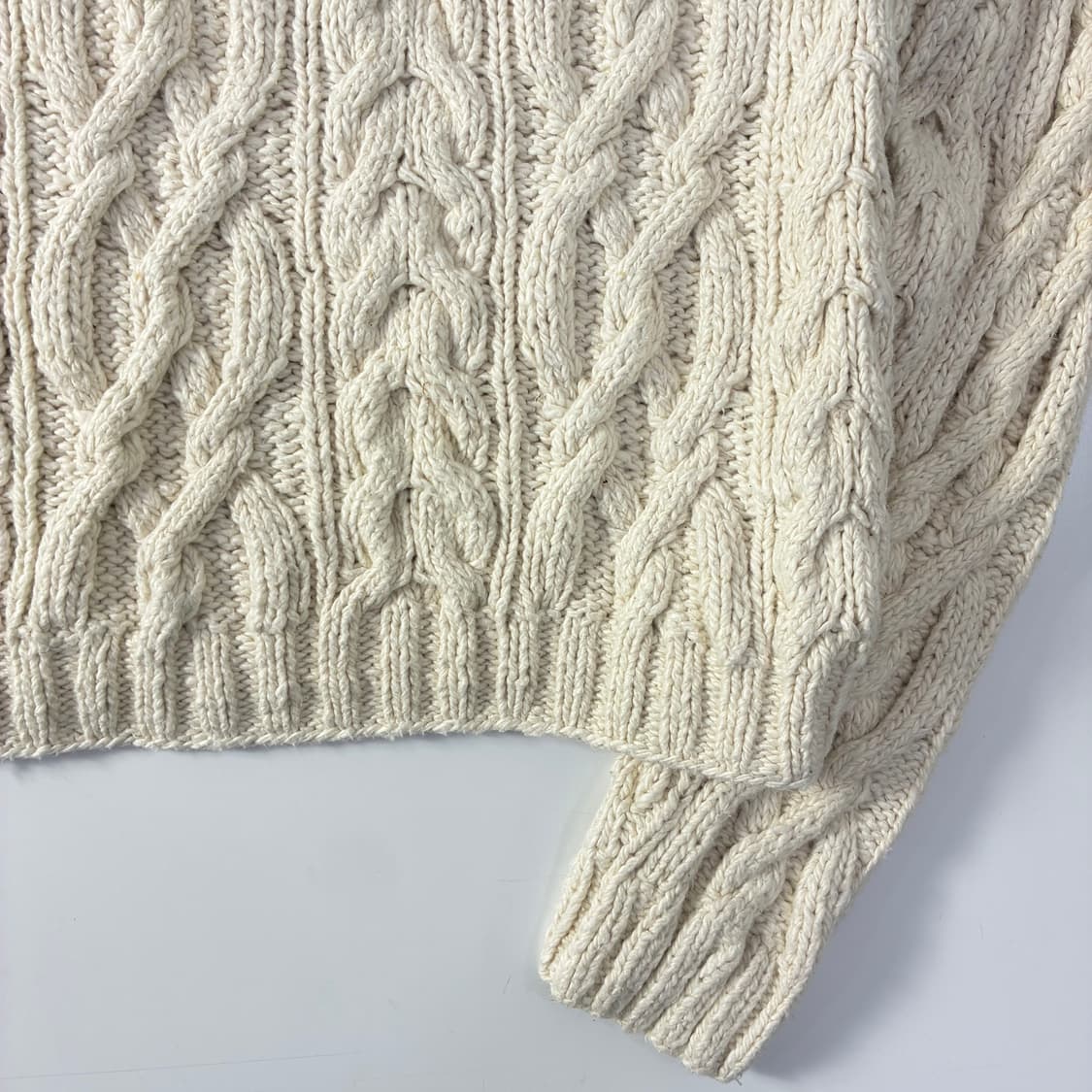 Polo  폴로 랄프로렌 코튼 아이보리 피셔맨 핸드니트 스웨터  상품이미지4