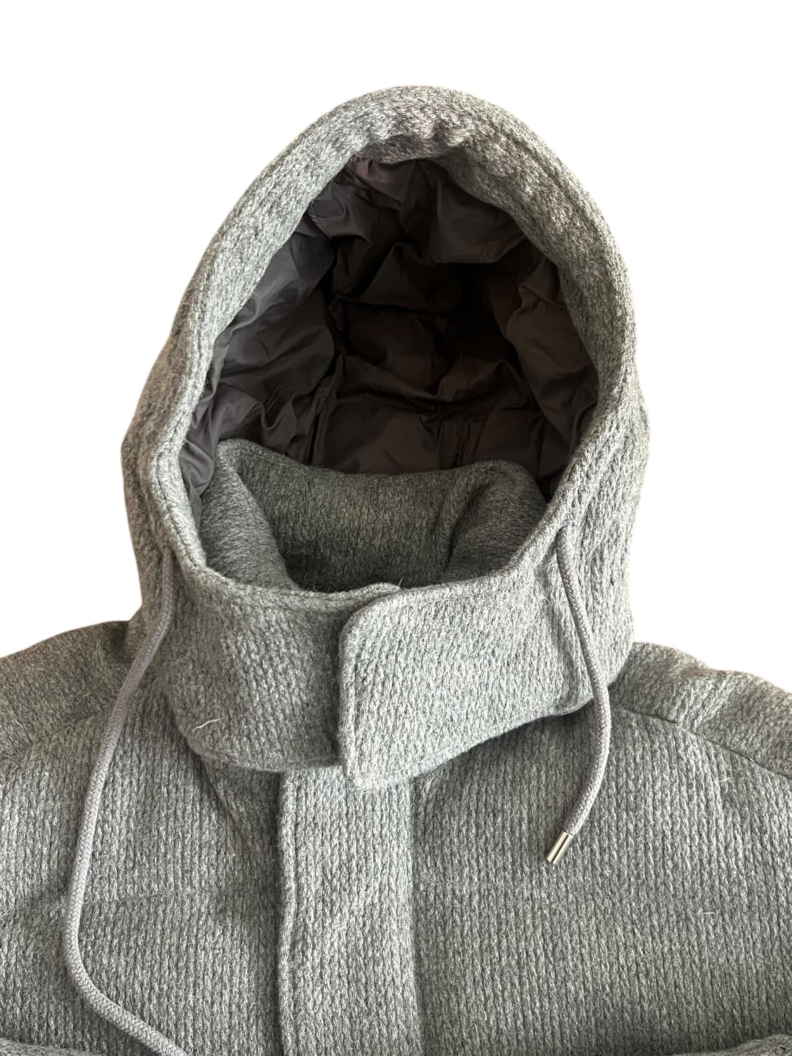 인사일런스 텍스처드 울 구스다운 자켓 패딩 그레이 M 상품이미지6