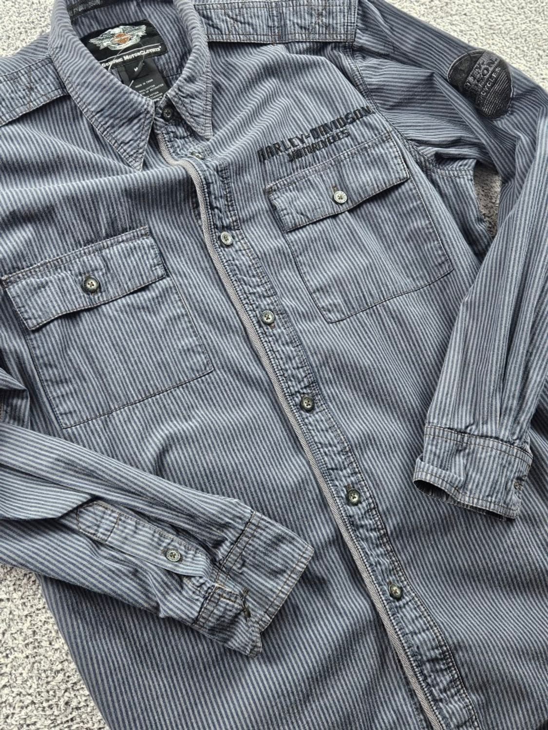 할리데이비슨 스트라이프 포켓 바이커 셔츠 ( M ) / 10721 상품이미지10