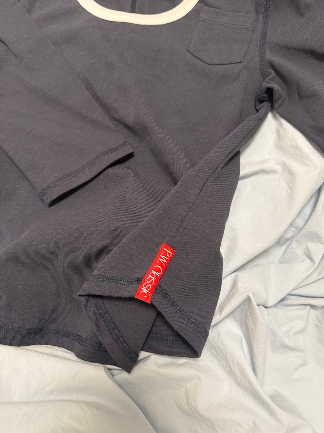 PWC 라운드넥 쓰리쿼터 슬리브 티_네이비 상품이미지3