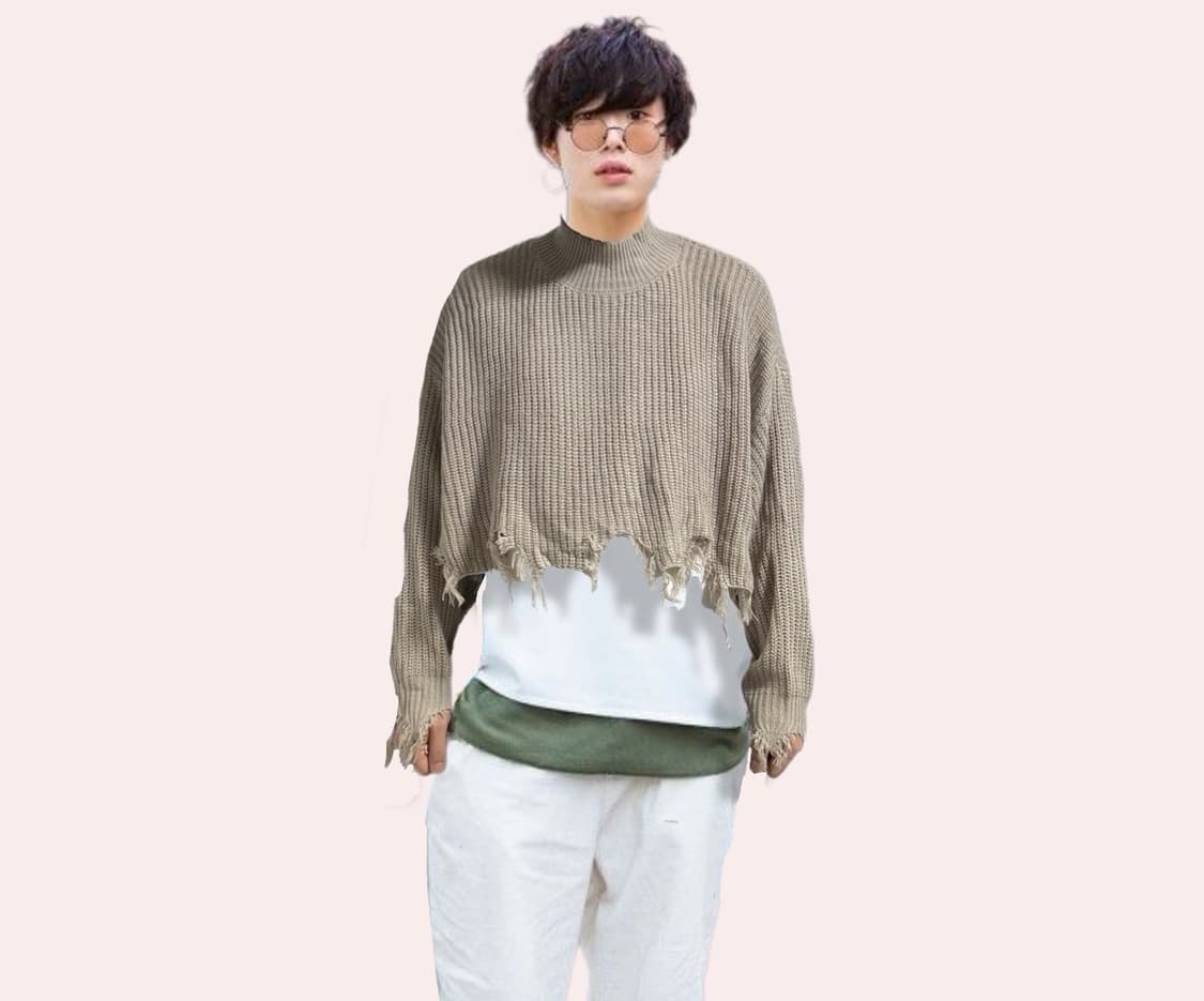 Anap 커스텀 그런지 크롭 니트 상품이미지1