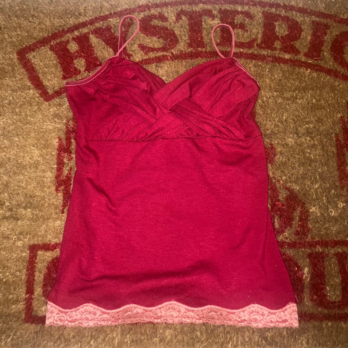 065 y2k red lace sleeveless 상품이미지1