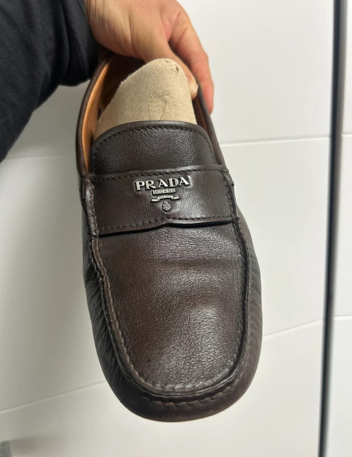 프라다 브라운 가죽 로퍼 7사이즈 상품이미지4