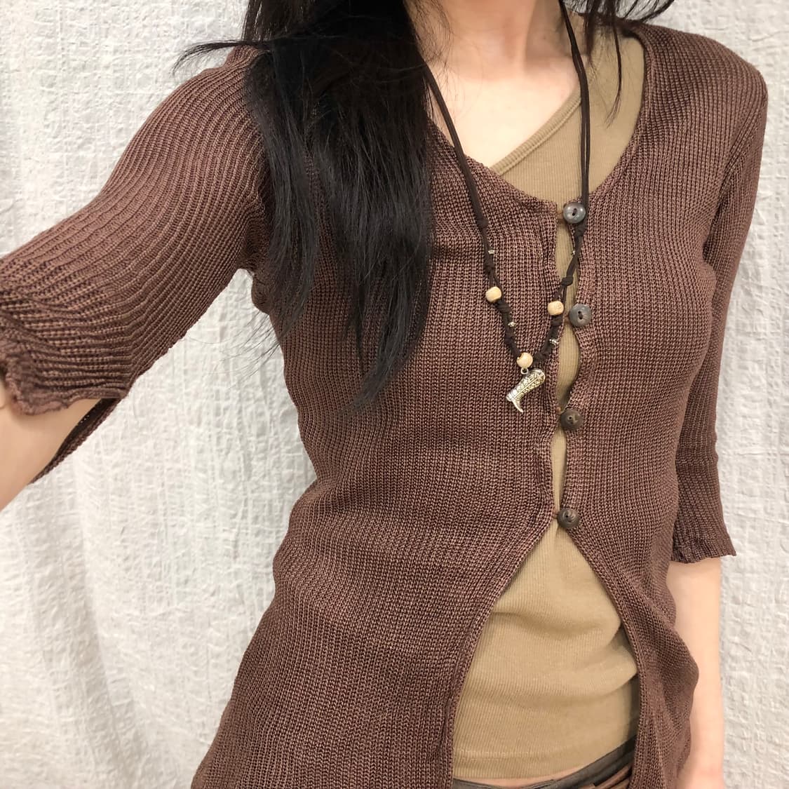Cocoa brown knit cardigan  상품이미지1