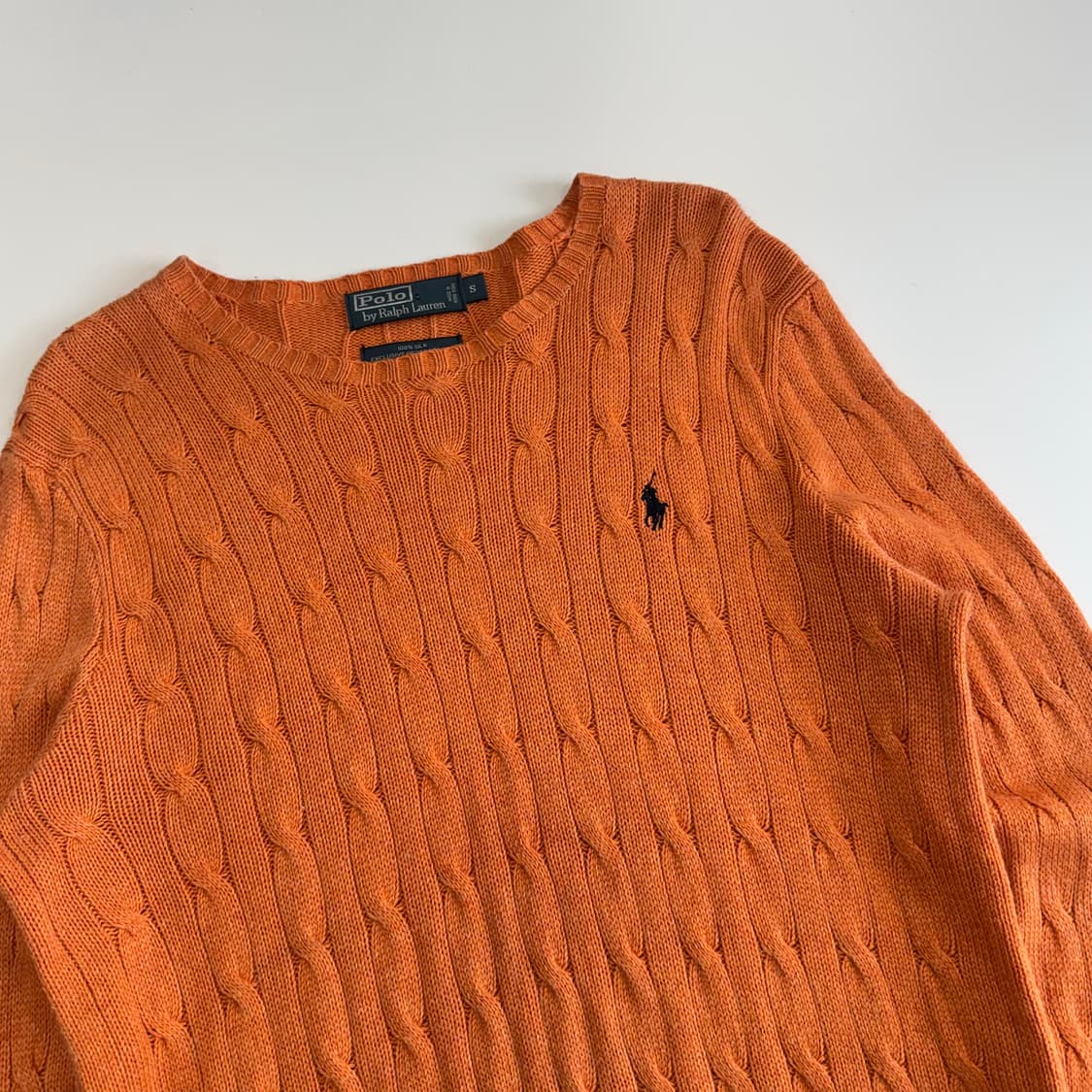 Polo 폴로 네이비 포니 오렌지 케이블 니트  상품이미지4