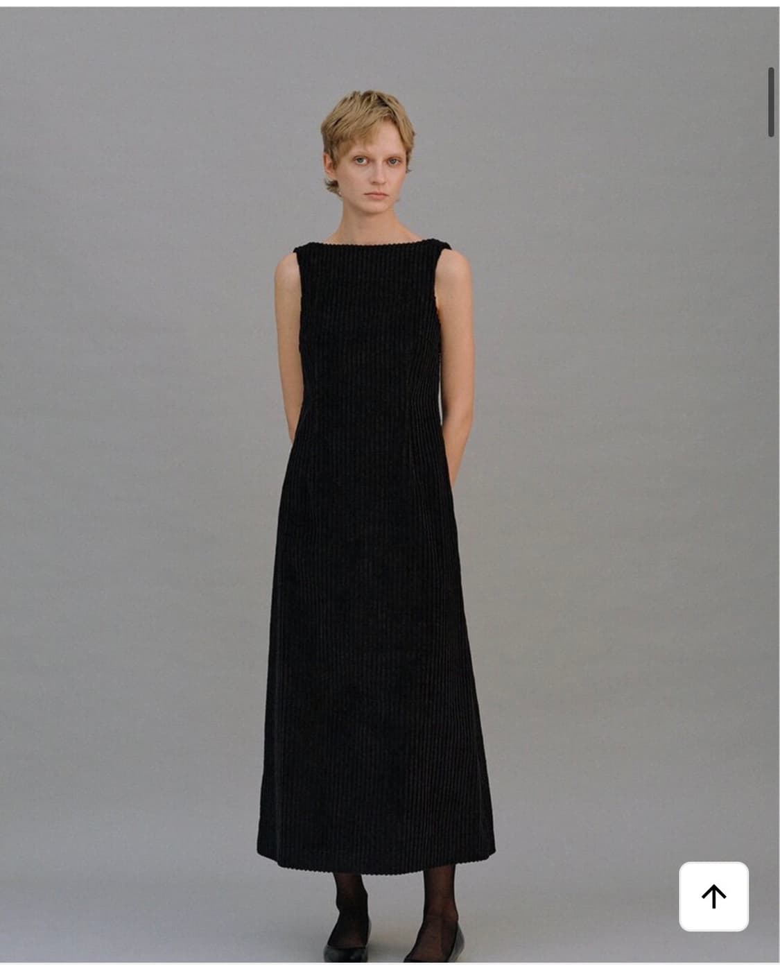 르누이 코듀로이 블랙 원피스 상품이미지1