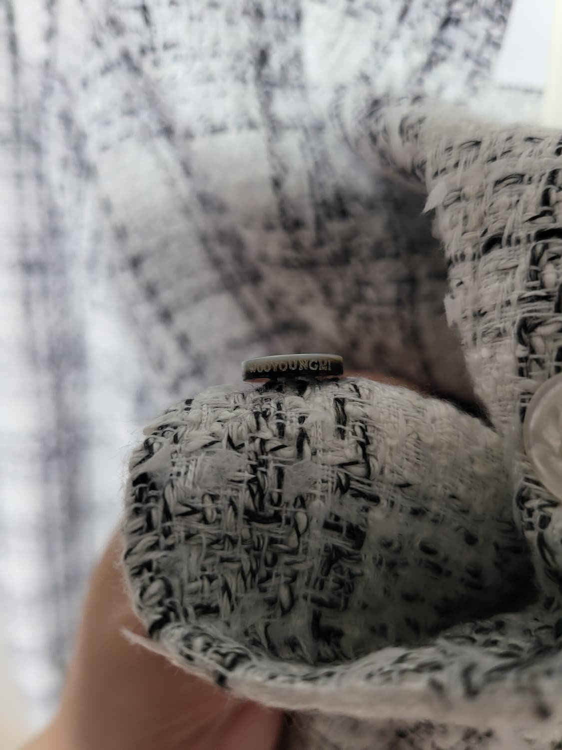 새상품) 우영미 트위드 체크 셔츠 화이트 상품이미지5