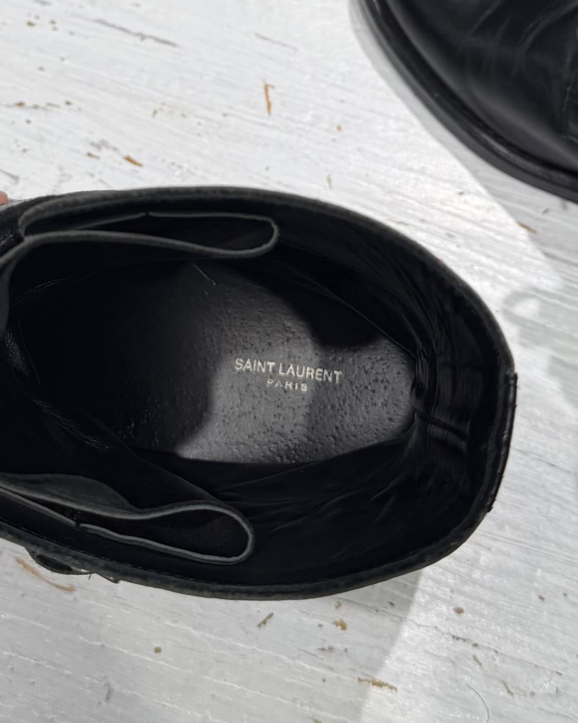 생로랑 블랙 스터드 스트랩 컴뱃 레더 부츠 상품이미지9