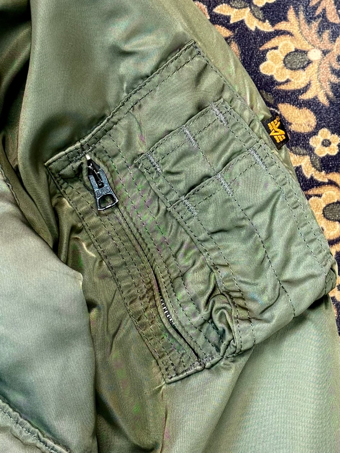 90s Made in USA 알파인더스트리 CWU-45 플라이트자켓 상품이미지6