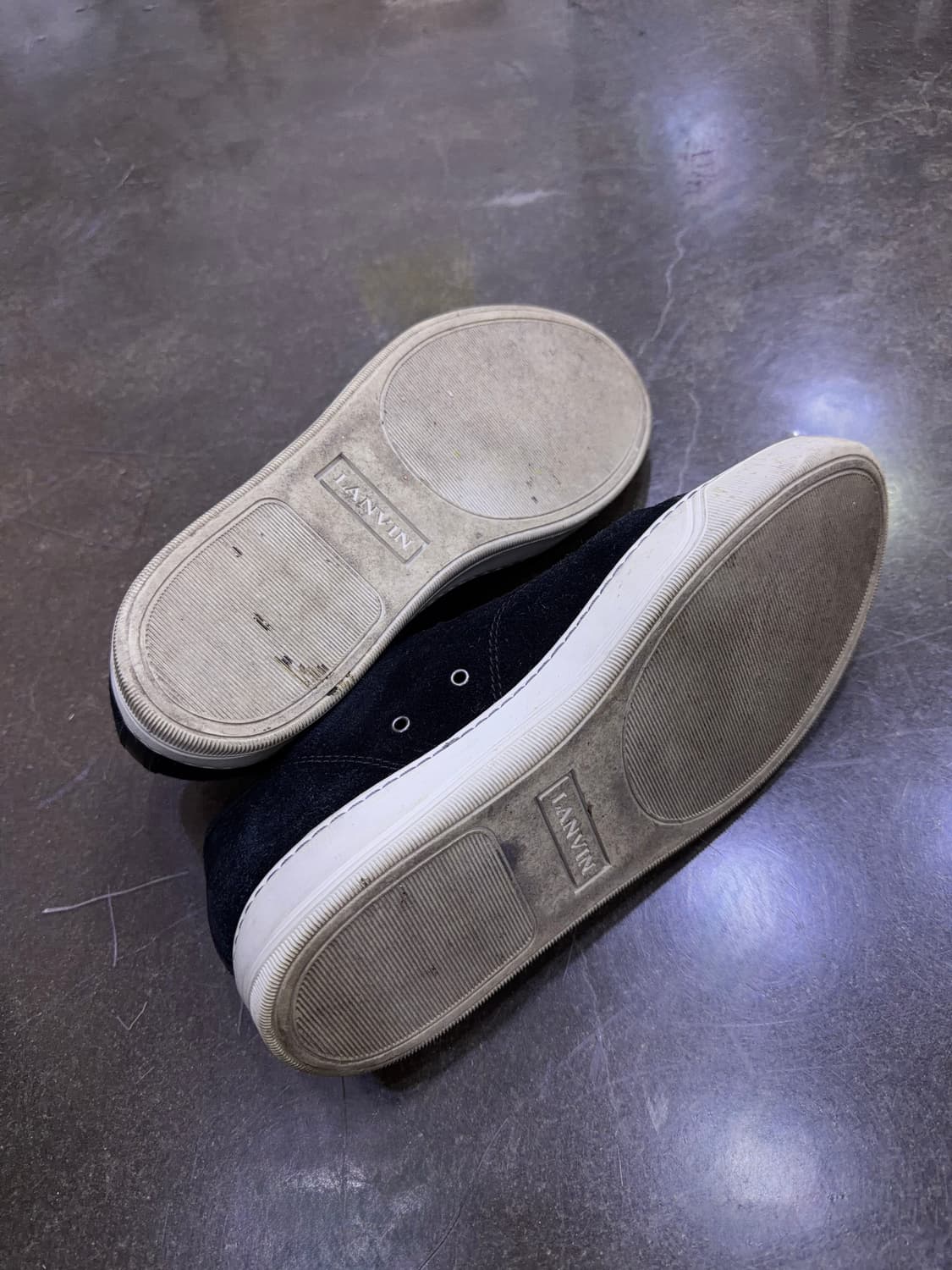 랑방 벨루어 스웨이드 레더 블랙 스니커즈 6 (250) 상품이미지8