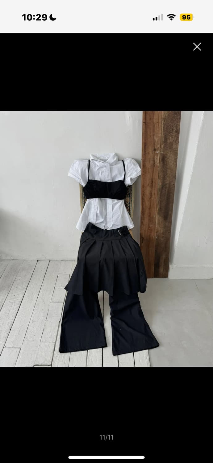 플레이스 스튜디오의 스커트 레이어드 팬츠 차콜 새상품 상품이미지7