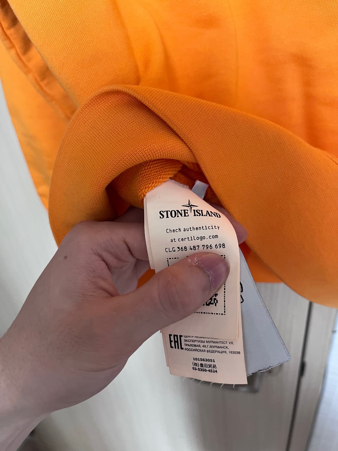 [L]스톤아일랜드 오렌지색 맨투맨 상품이미지3