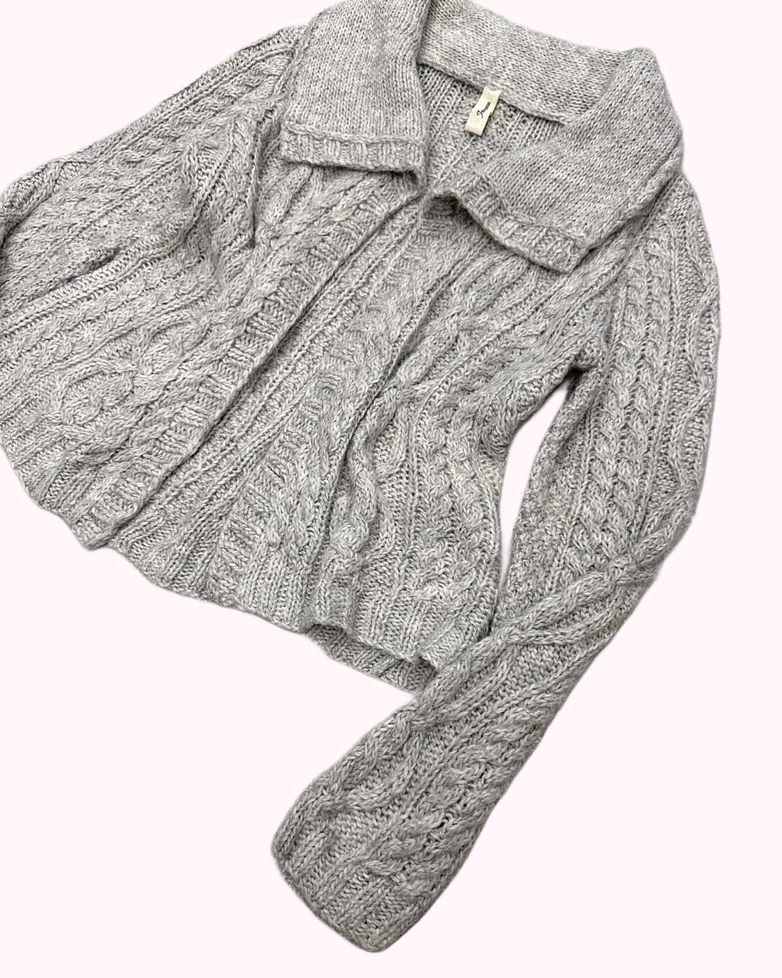 grey alpaca hairy knit cardigan 상품이미지2
