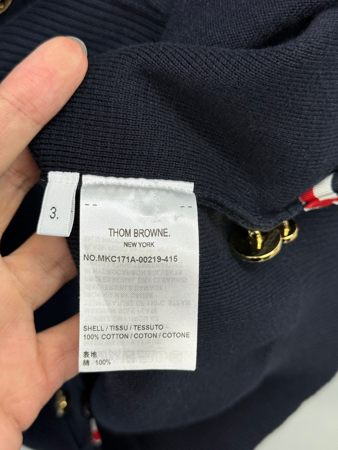 톰브라운 밀라노스티치 금장 가디건 3사이즈 상품이미지3